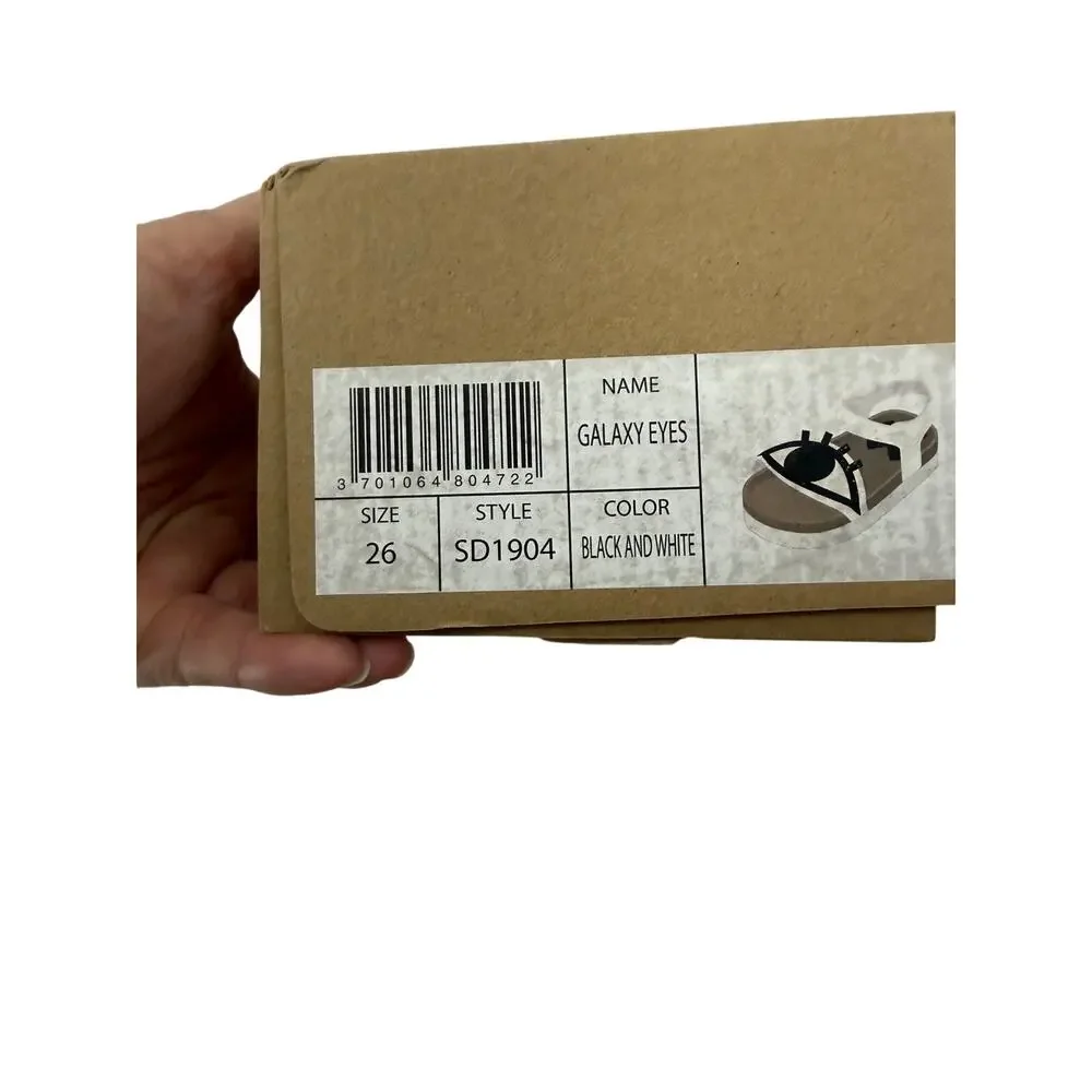 Boxbo Galaxy Eyes White Sandal Black Accent Kids Wistiti